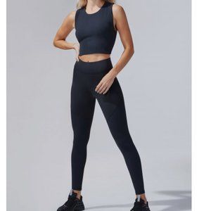 Michi Cadence Mystic Black Ribbed Legging Size Small